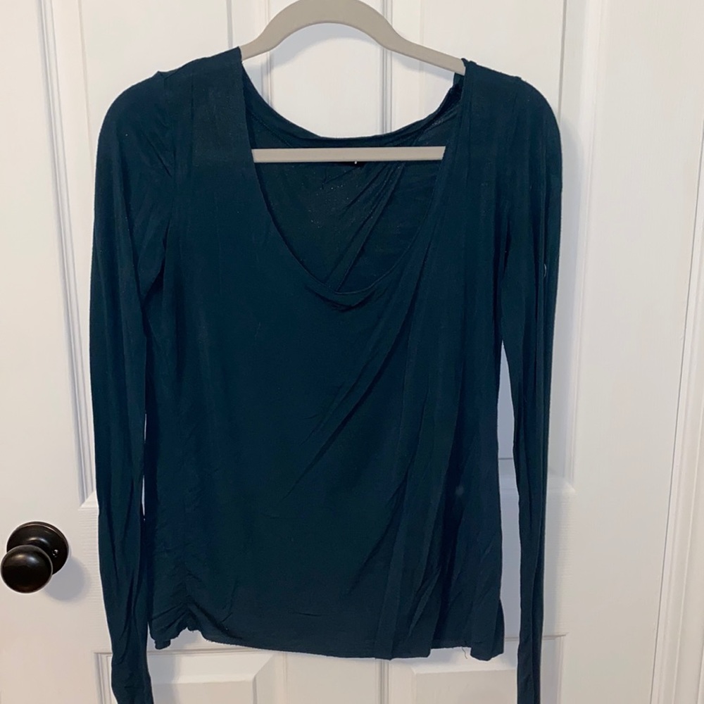 Juniper green blouse with open back
